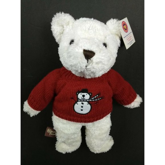 Herrington 14" Plush Teddy Bear Cheesecake Factory Fresh Strawberry w/ Snowman - Picture 5 of 7